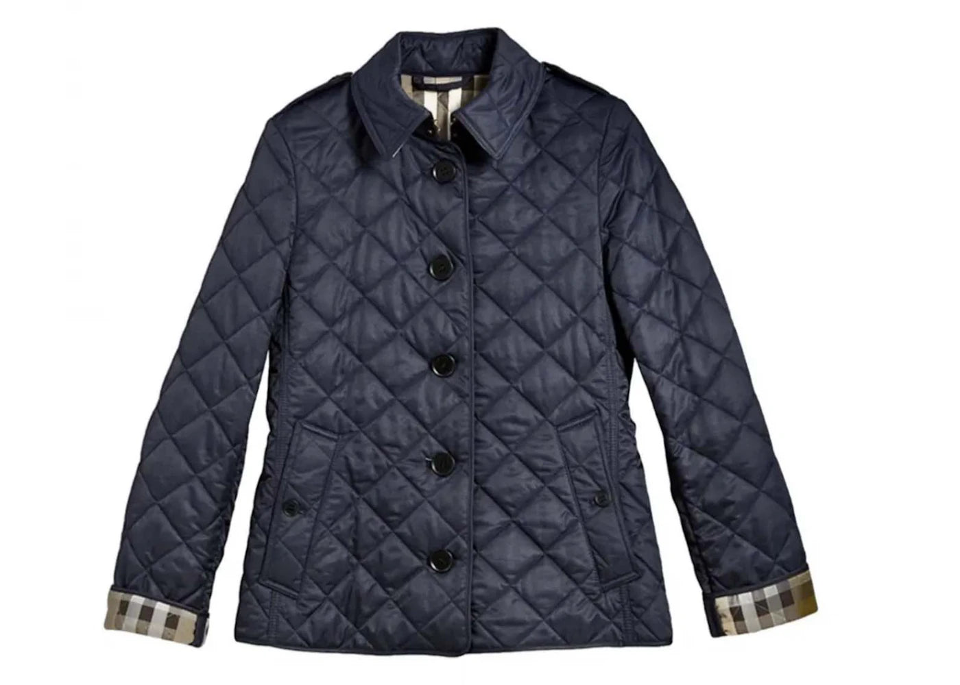 Burberry Diamond Quilted Jacket Navy Check