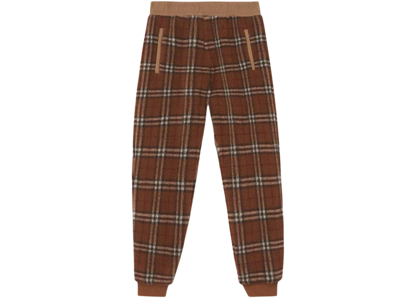 Burberry Dimitri Fleece Check Pants Dark Birch Brown