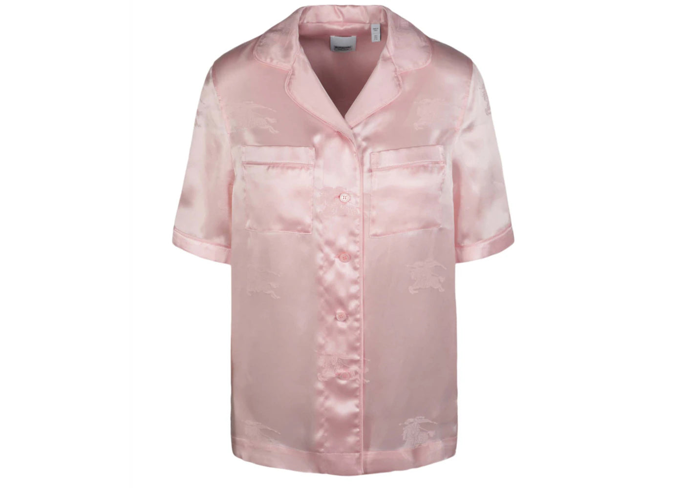 Burberry EKD Jacquard Silk Shirt Light Pink
