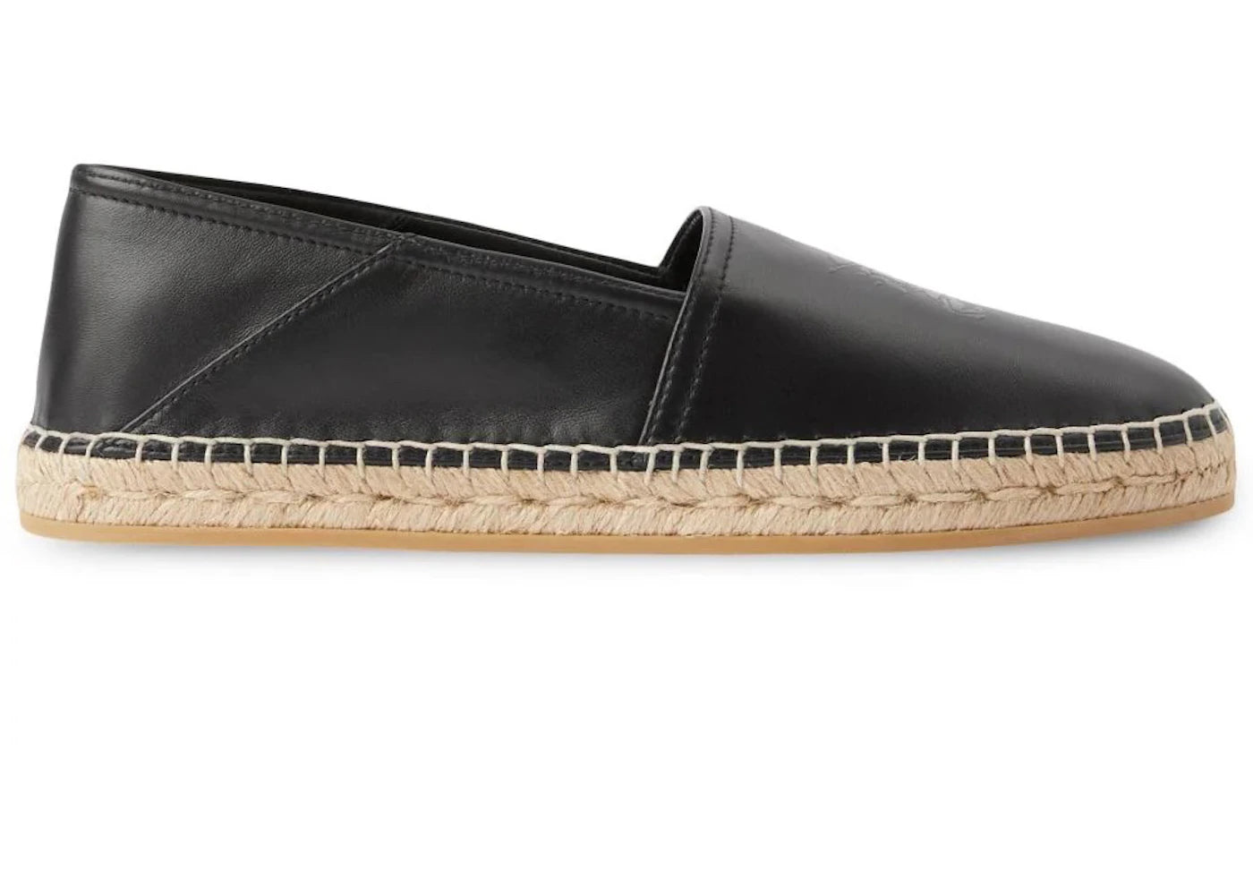 Burberry EKD Round-Toe Leather Espadrille Black