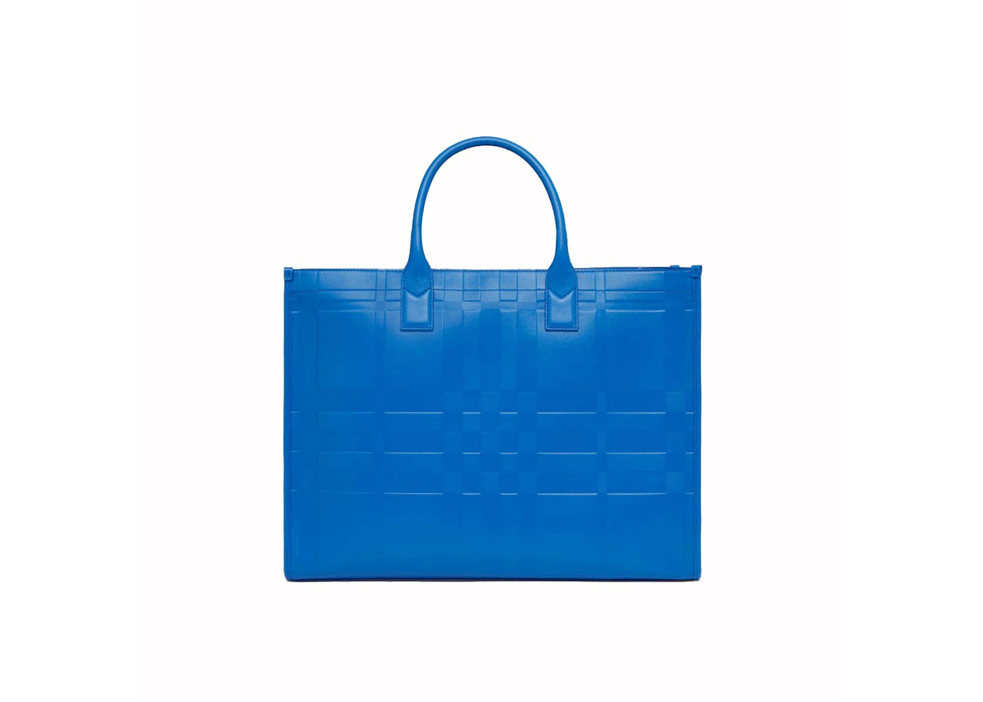 Burberry Embossed Check Tote Blue