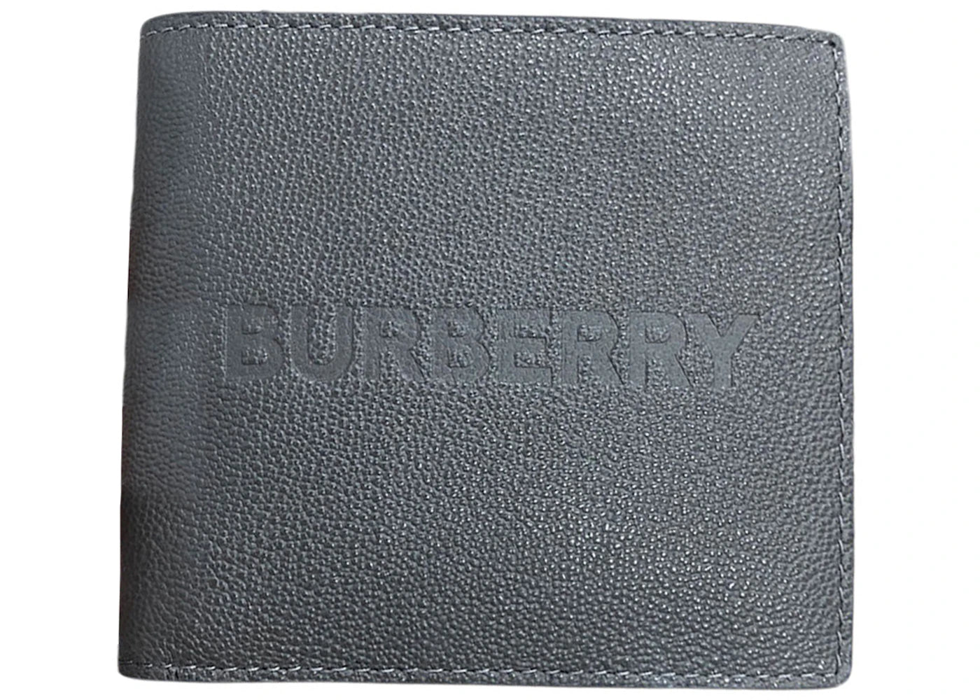 Burberry Embossed Leather Bifold Wallet Grey