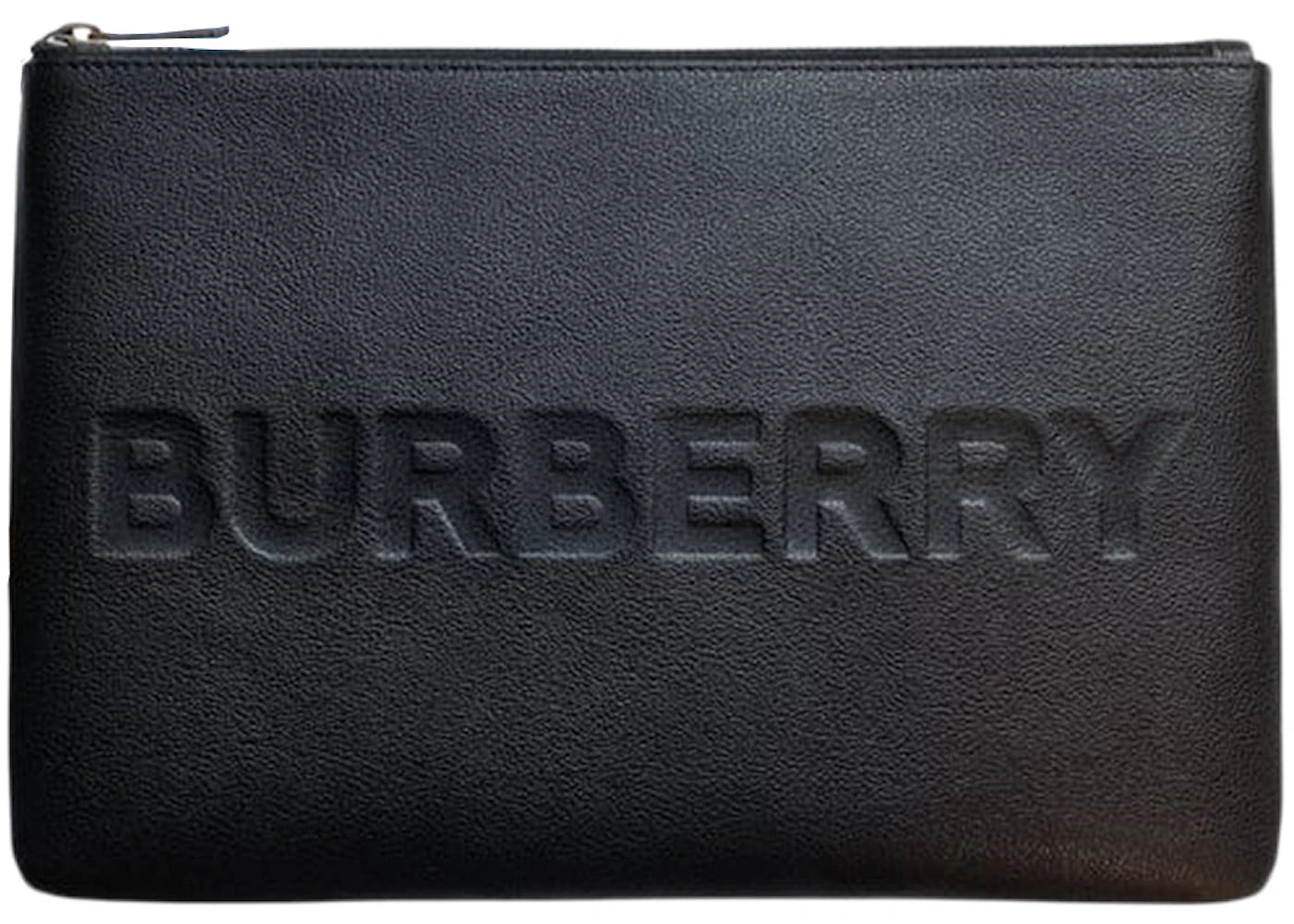 Burberry Embossed Leather Pouch Black