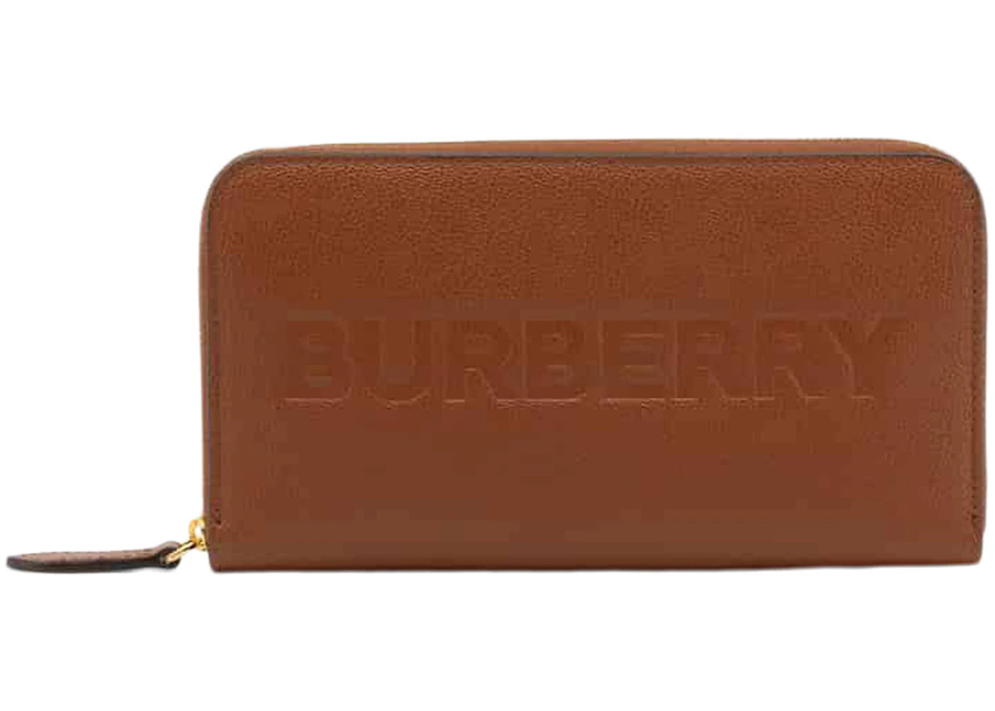 Burberry Embossed Leather Zip-Around Wallet Tan