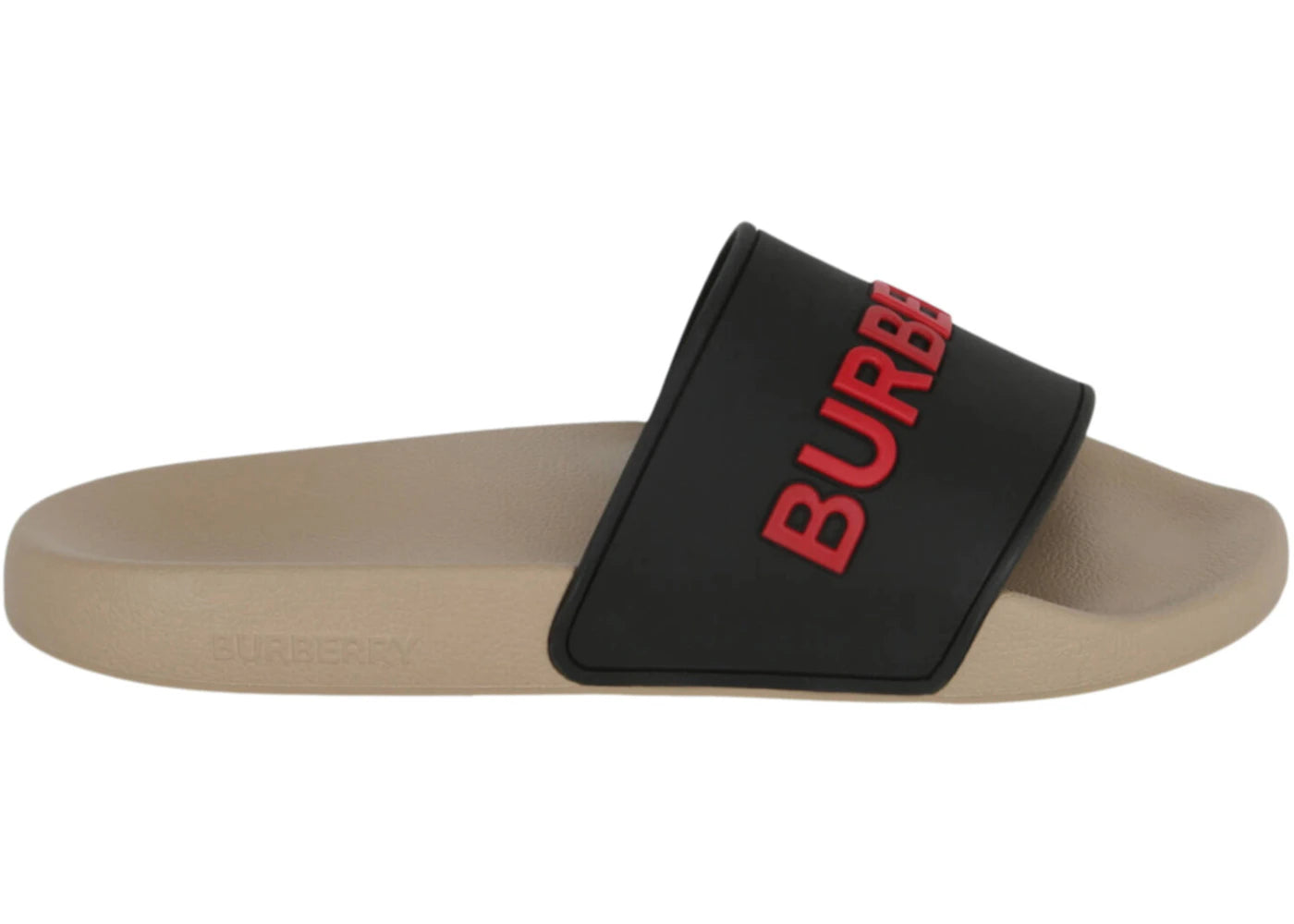 Burberry Embossed Logo Slide Black Red Tan (Women's)