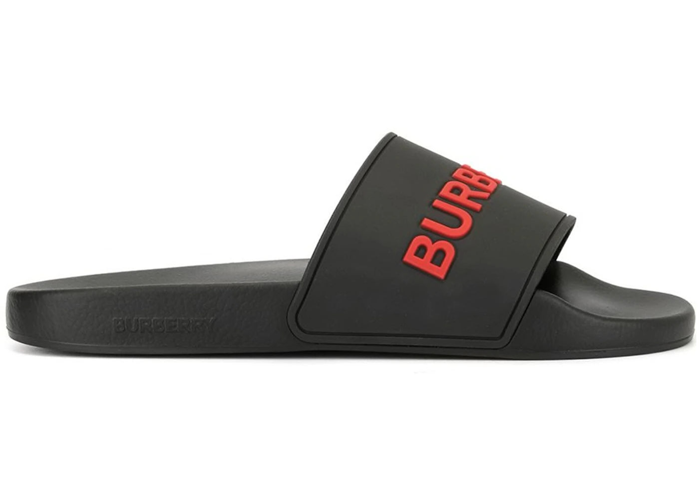 Burberry Embossed Logo Slides Black Red