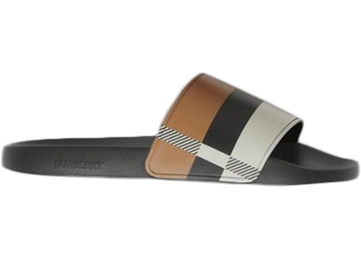 Burberry Embossed Logo Slides Camel Check