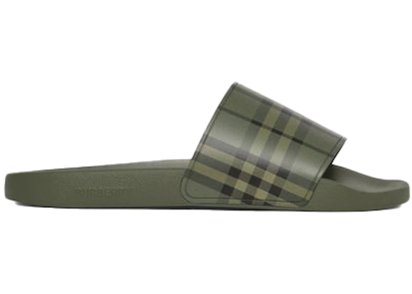 Burberry Embossed Logo Slides Military Green