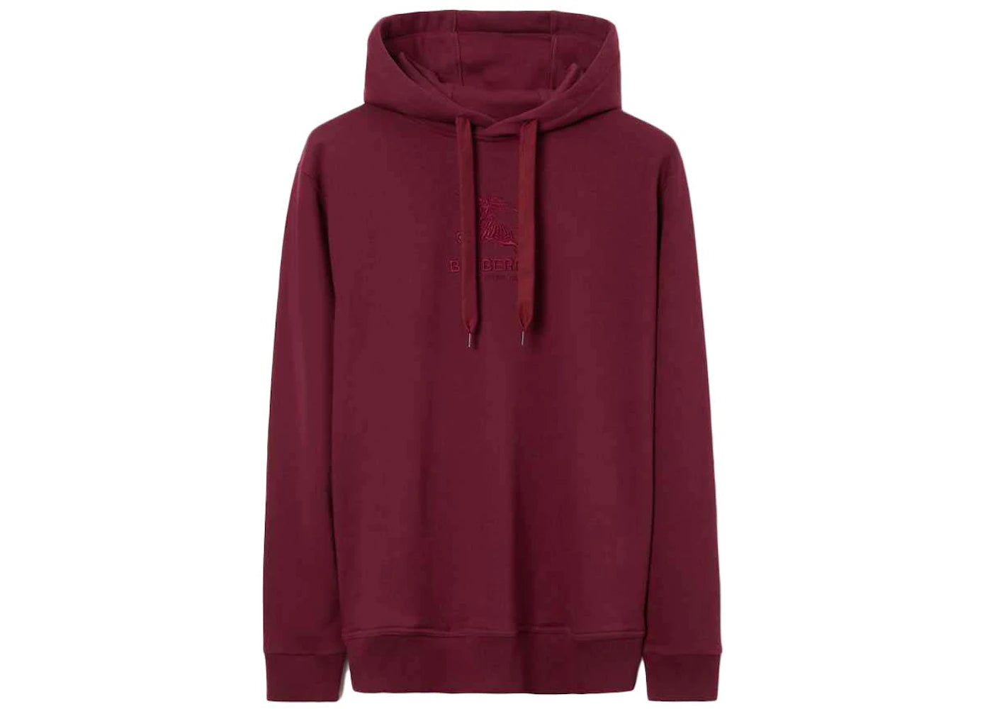 Burberry Embroidered EKD Cotton Hoodie Deep Crimson