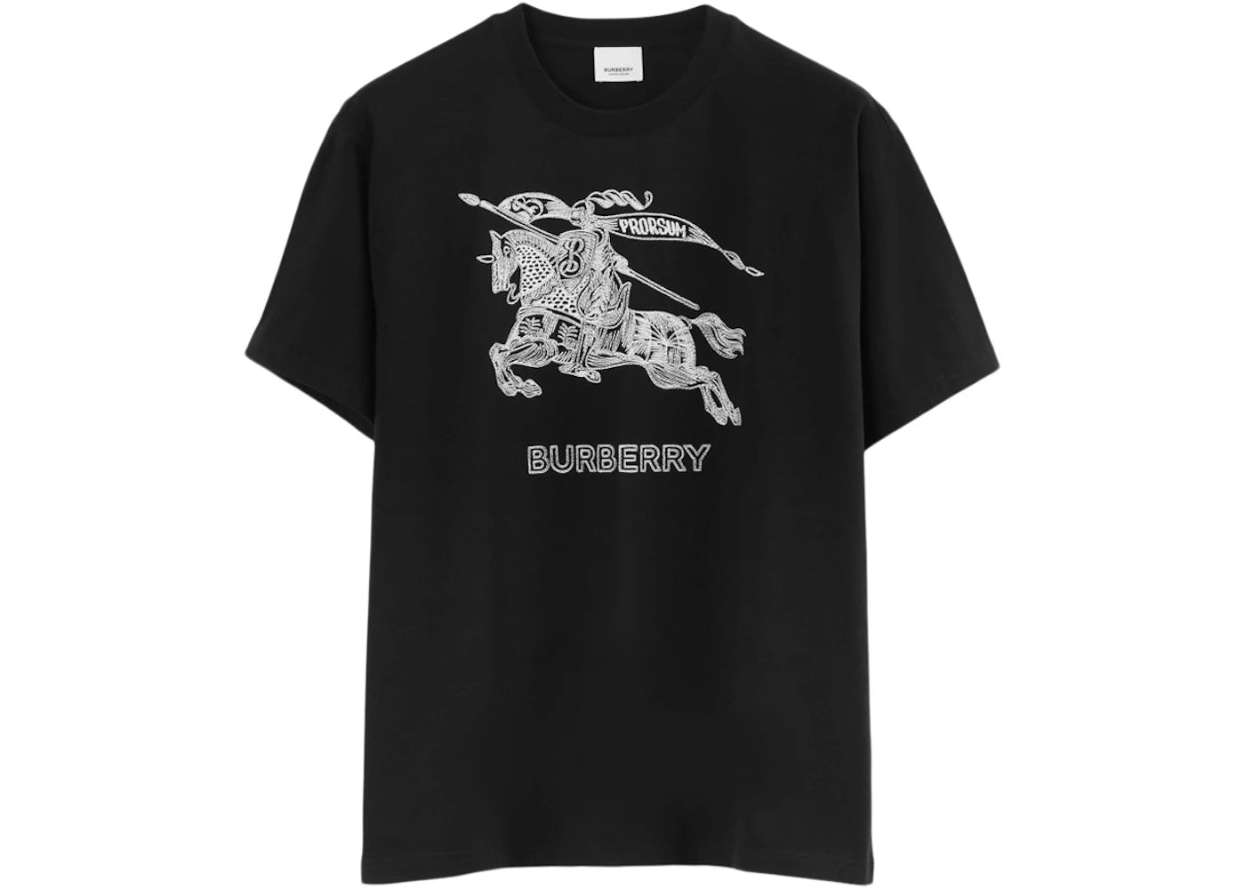 Burberry Embroidered EKD Cotton Prorsum T-shirt Black