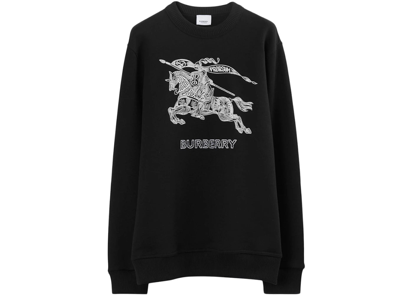 Burberry Embroidered EKD Cotton Sweatshirt Black