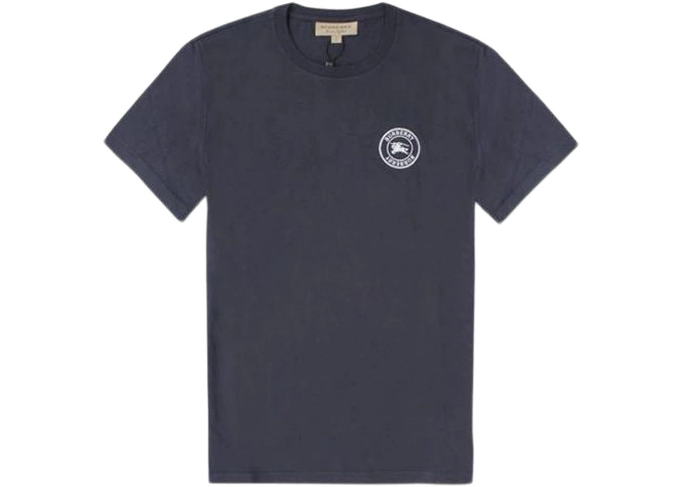 Burberry Embroidered Logo Cotton T-shirt Navy