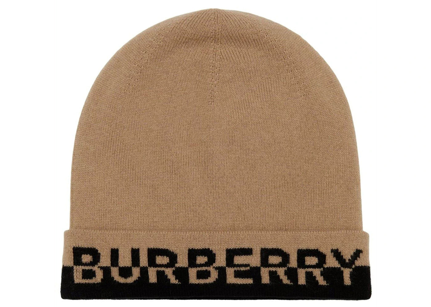 Burberry Embroidered Logo Knitted Beanie Brown