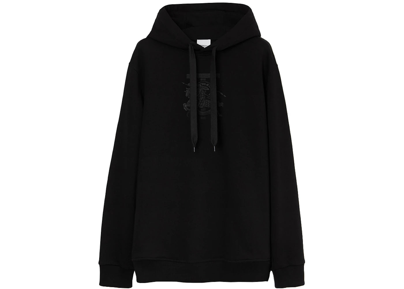 Burberry Embroidered Monogram EKD Cotton Hoodie Black