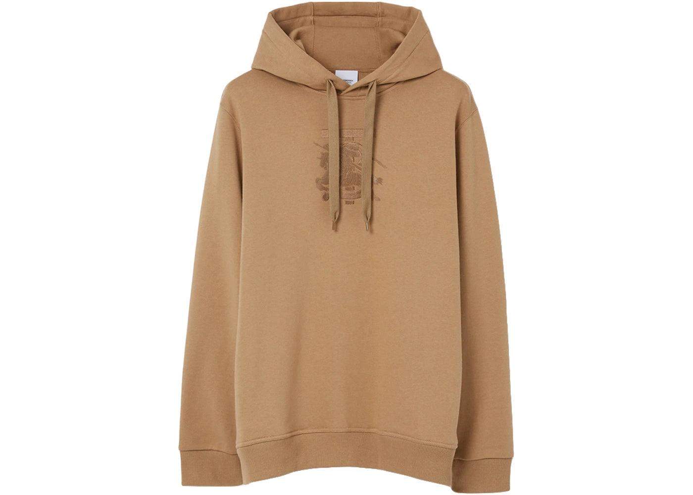 Burberry Embroidered Monogram EKD Cotton Hoodie Camel