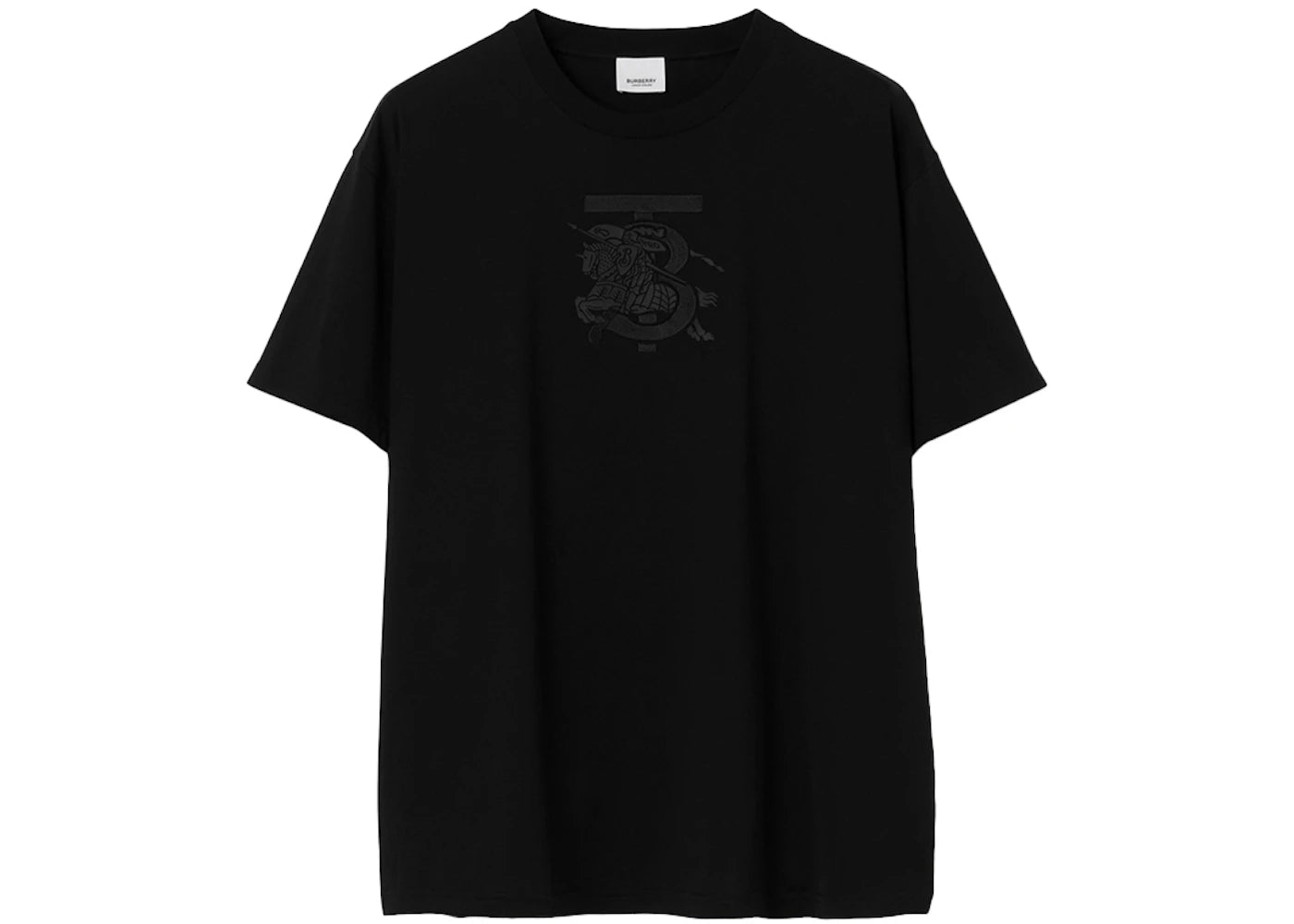 Burberry Embroidered Monogram EKD Cotton T-shirt Black