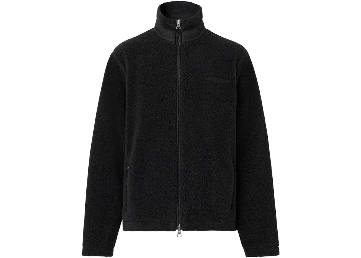 Burberry Embroidered Oak Leaf Crest Fleece Jacket Black