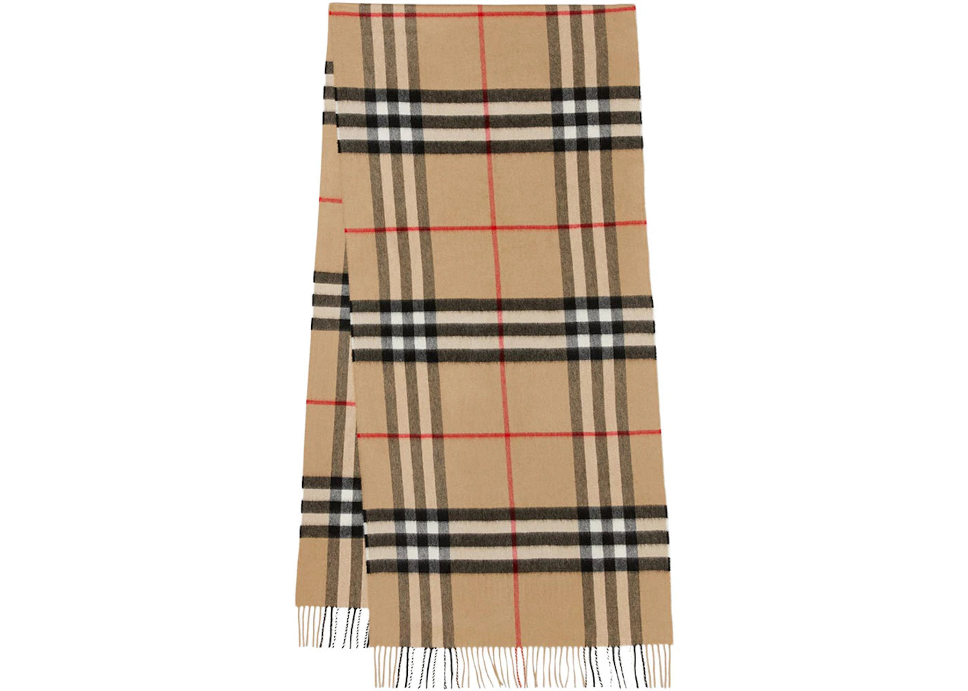 Burberry Exaggerated Check Cashmere Scarf Archive Beige