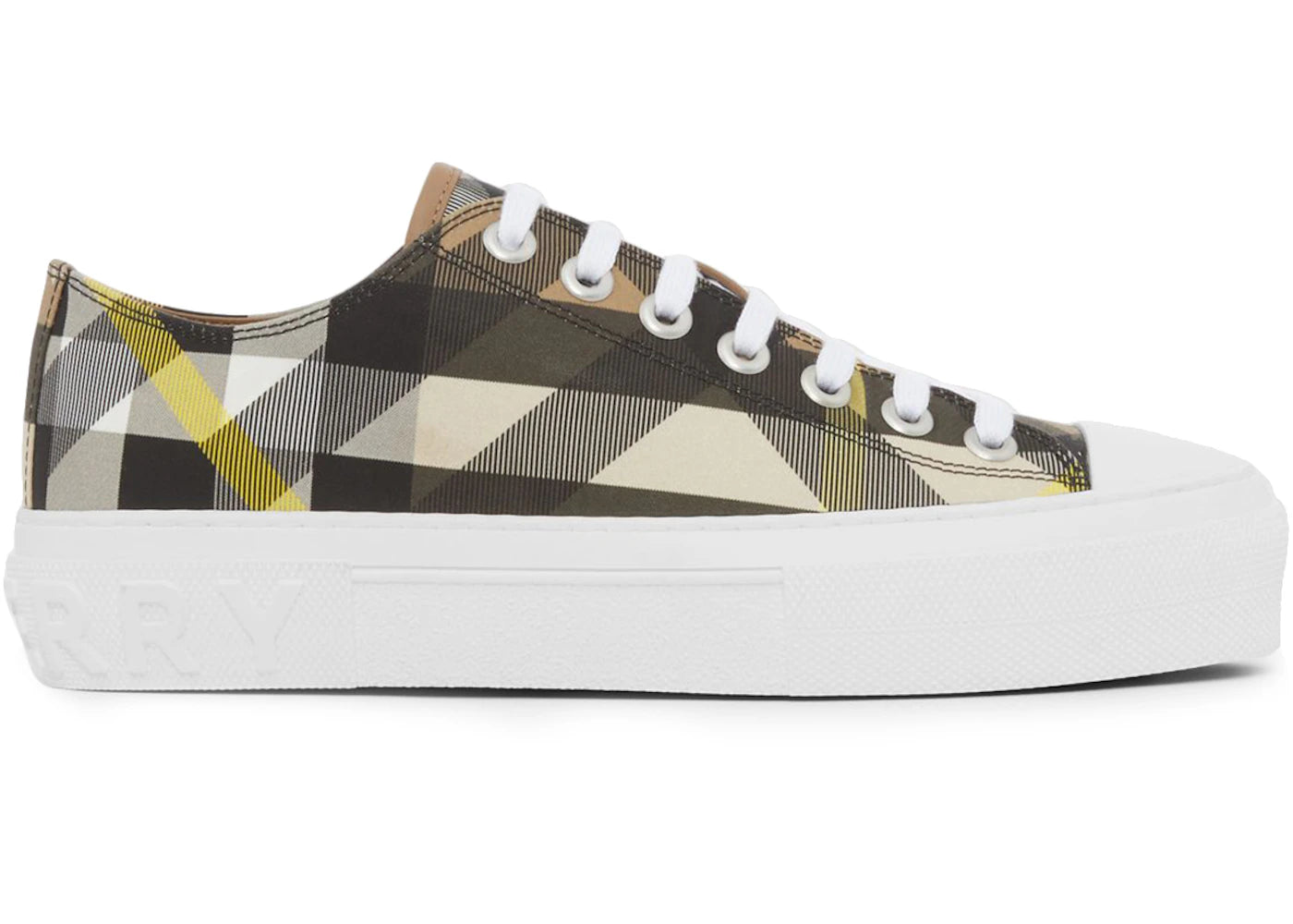 Burberry Exaggerated Check Cotton Sneakers Wheat (Women's)