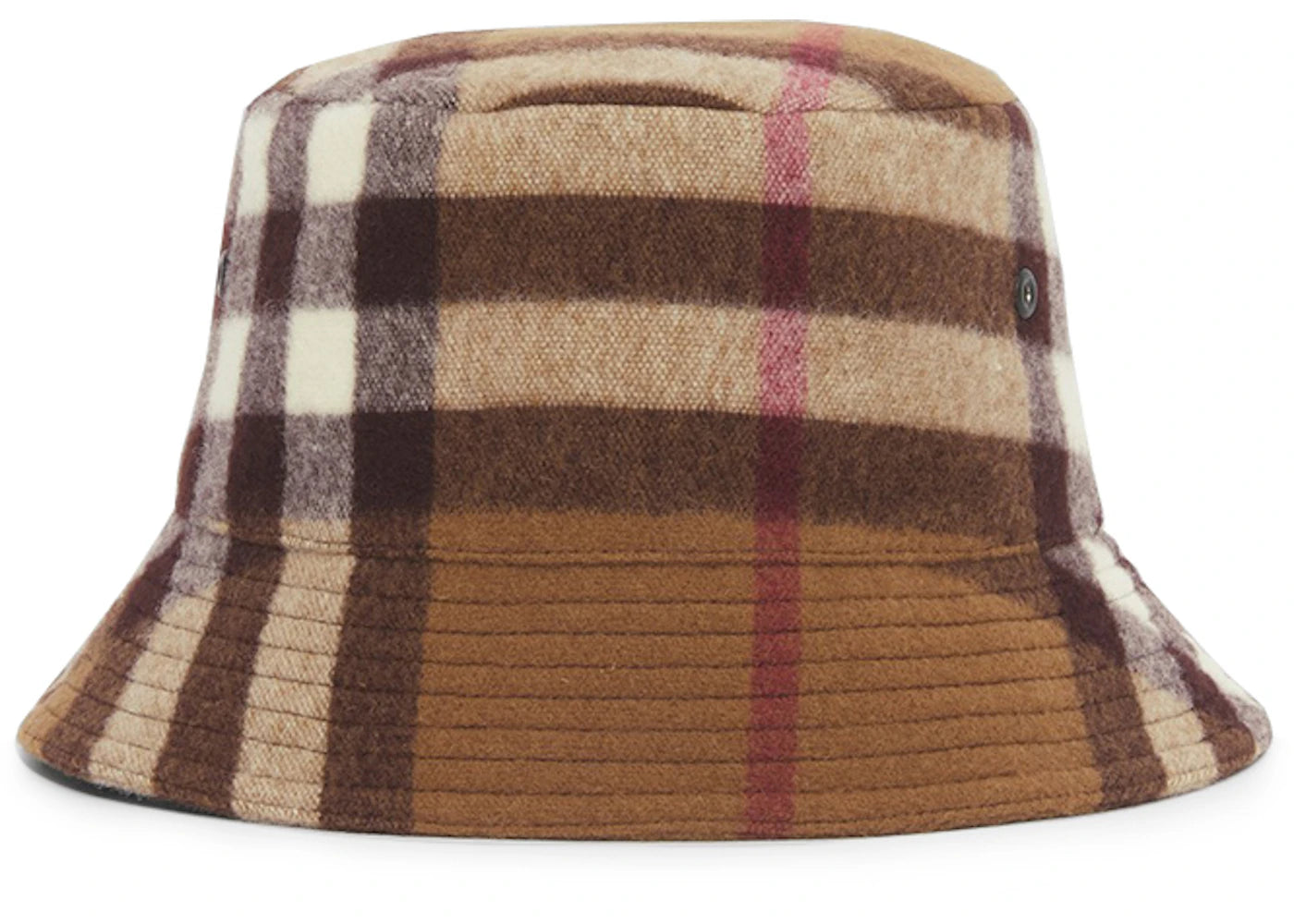 Burberry Exaggerated Check Wool Baseball Hat Birch Brown