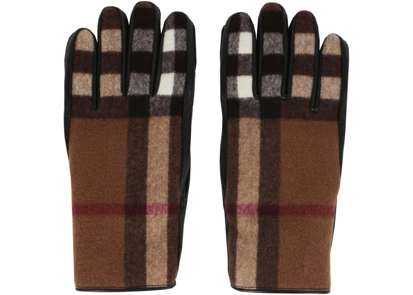 Burberry Exploded Check Print Gloves Brown