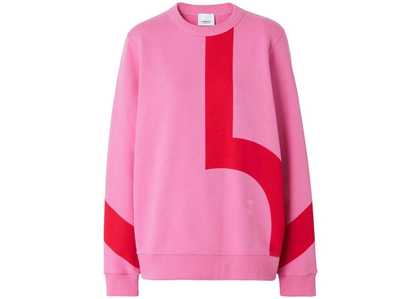 Burberry Fairhall Flag Print Cotton Sweatshirt Primrose Pink