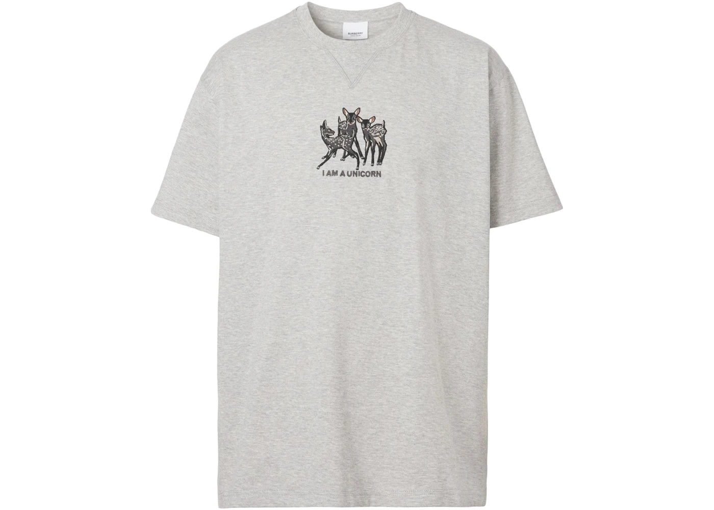 Burberry Fawn Enbroidered T-Shirt Grey