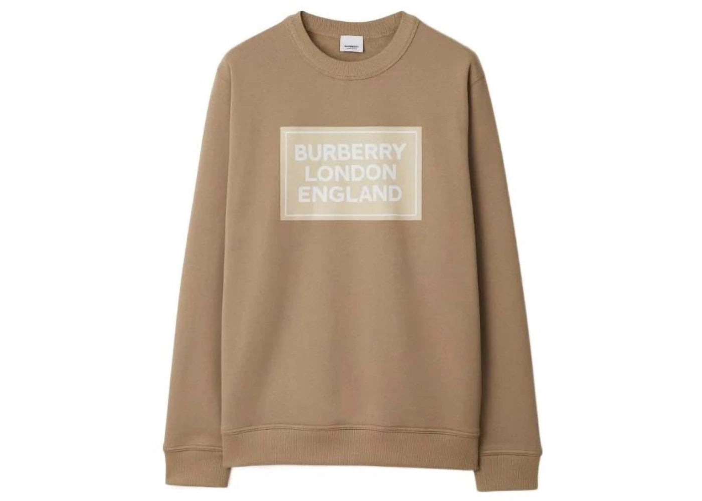 Burberry Fawson Logo Print Crew Sweater Camel