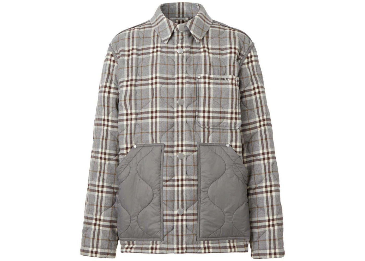 Burberry Flannel Vintage Check Overshirt Grey