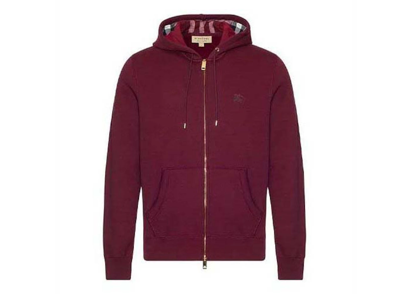 Burberry Fleece Lined Hooded Jacket Burgundy