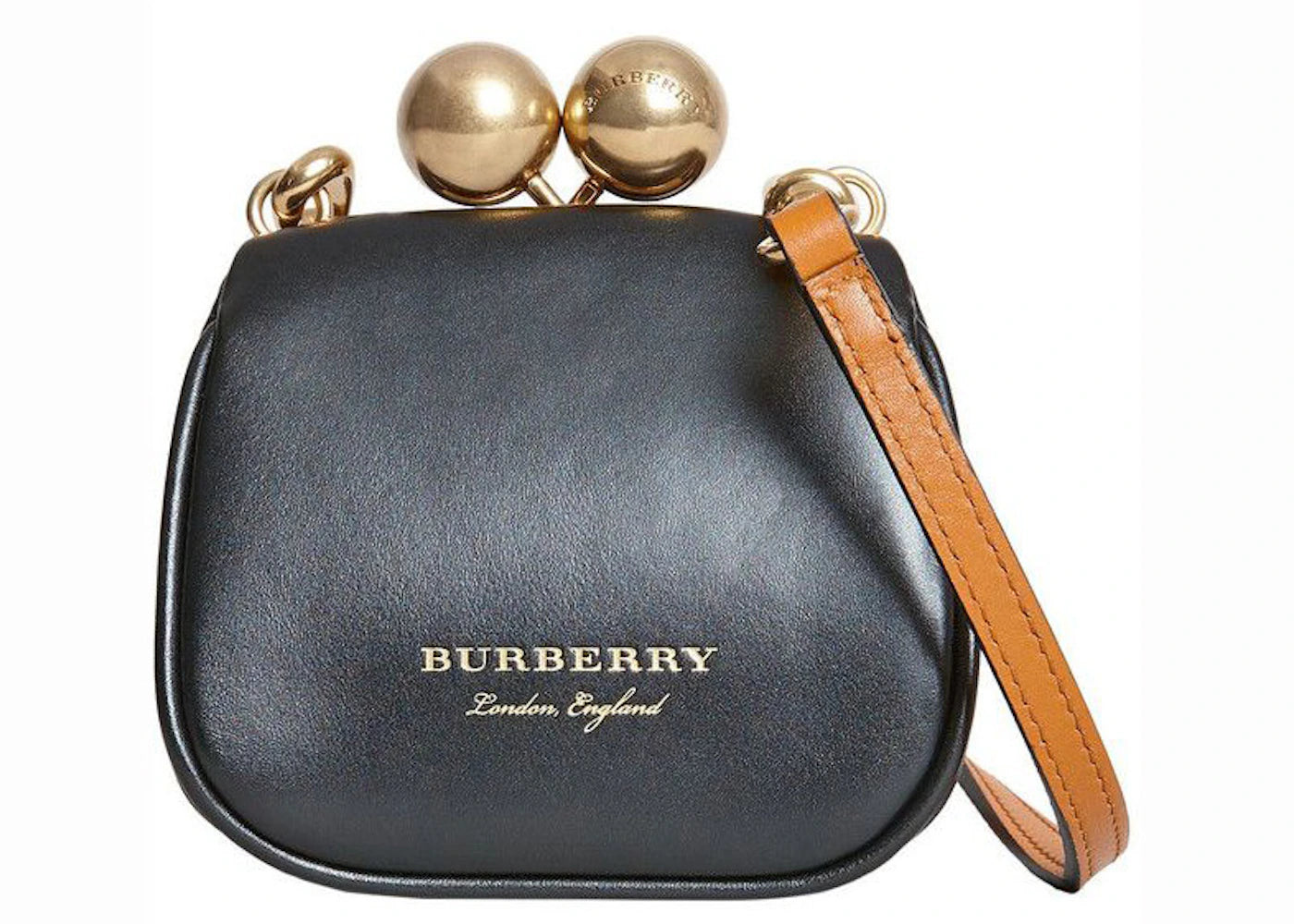 Burberry Frame Bag Two-Tone Leather Mini Black