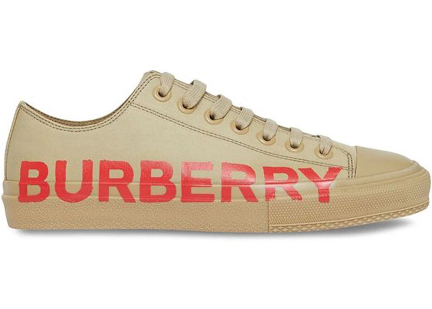 Burberry Gabardine Icon Stripe Logo Print Beige Red (Women's)