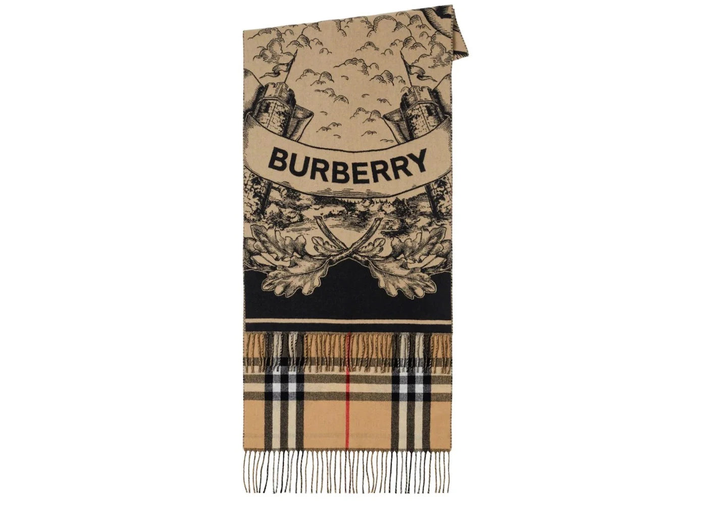 Burberry Giant Check Cashmere Scarf Archive Beige