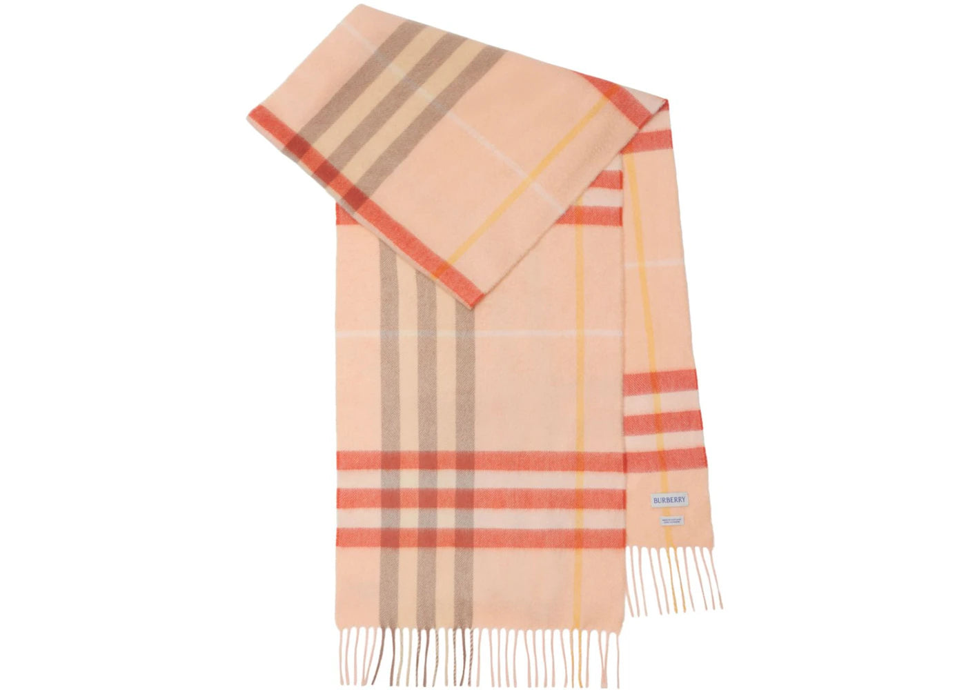 Burberry Giant Check Cashmere Scarf Teacup