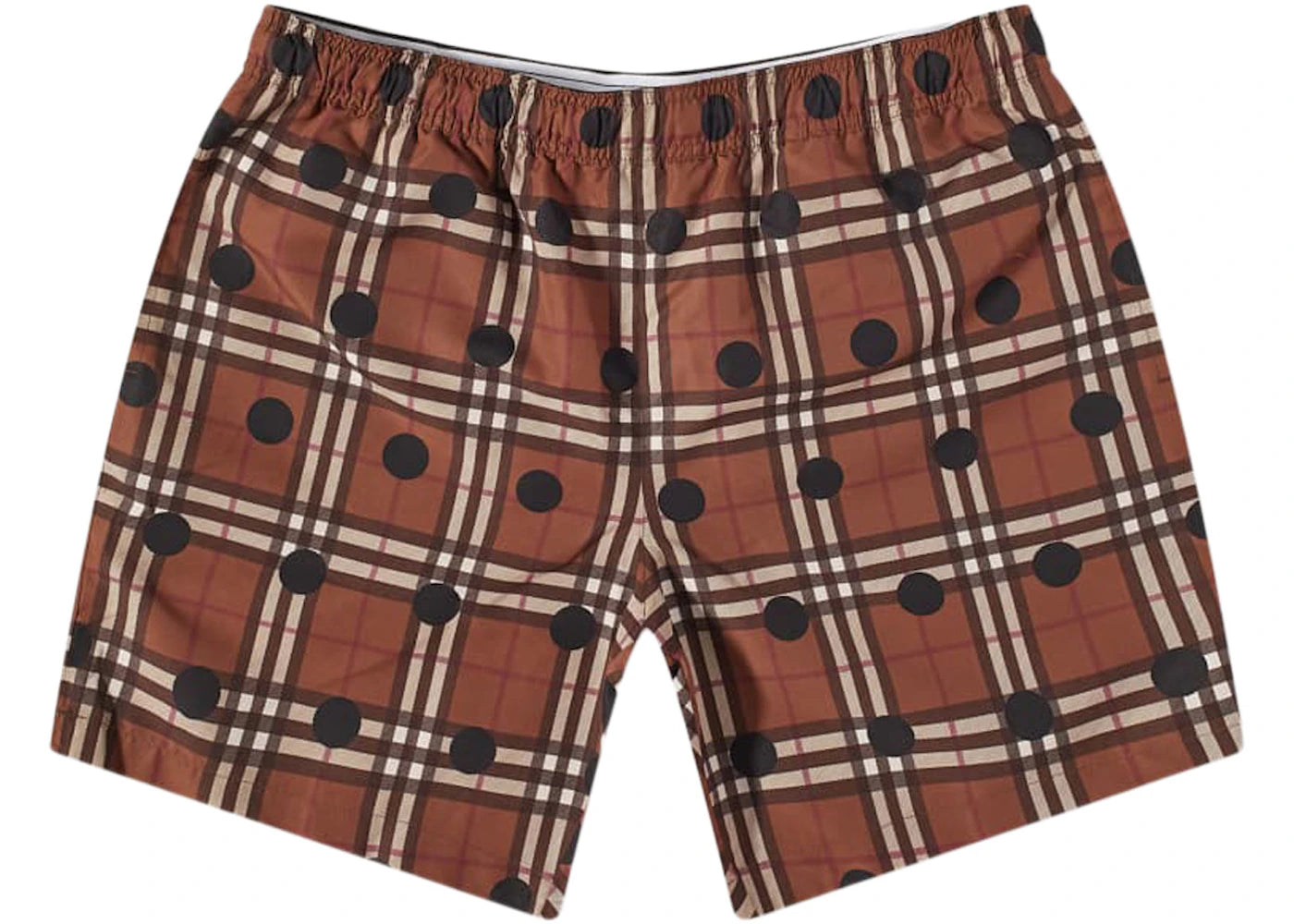 Burberry Guildes Polka Dot Check Shorts Dark Birch Brown