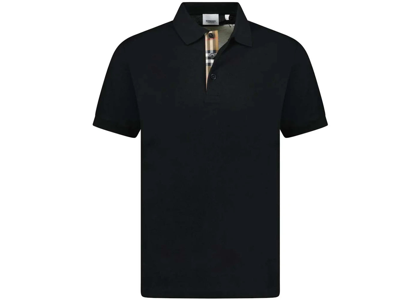 Burberry Hartford Check Placket Polo Black