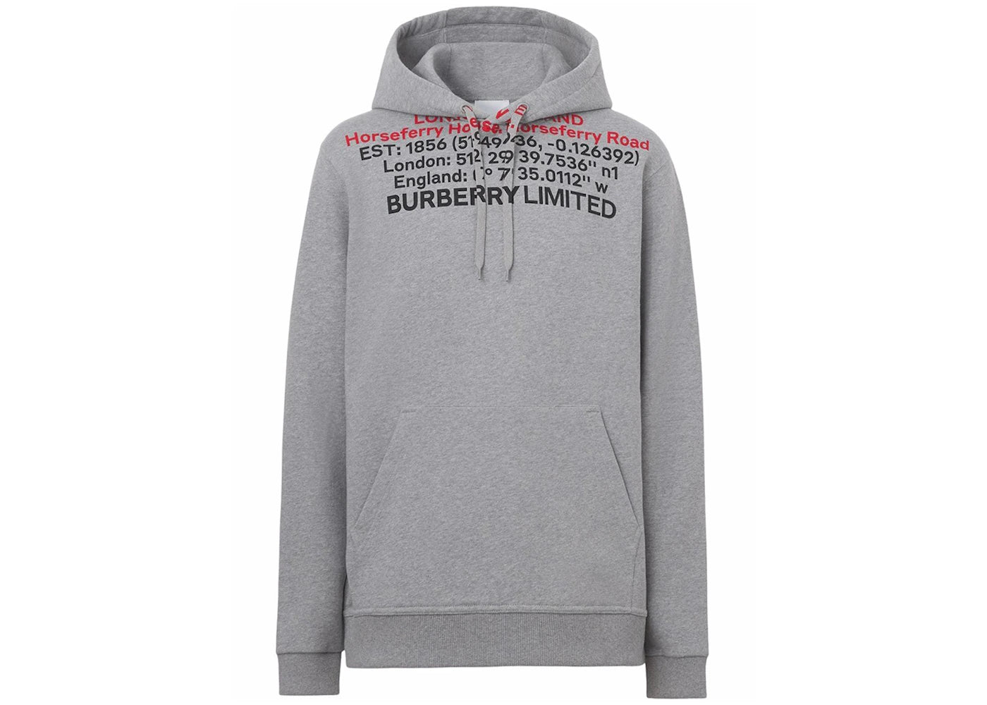 Burberry Horseferry Location Print Hoodie Gray