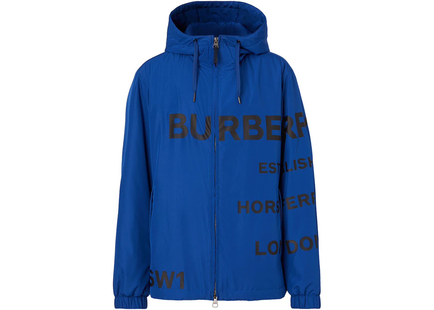 Burberry Horseferry Print Check Nylon Hooded Jacket Deep Royal Blue