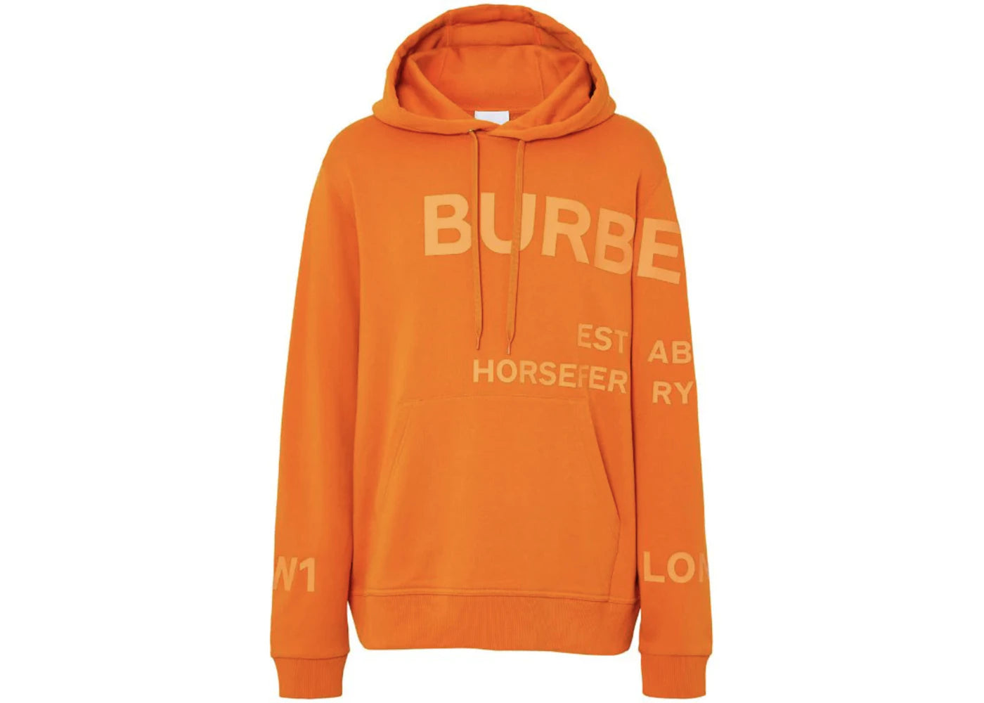 Burberry Horseferry-Print Cotton Hoodie Orange