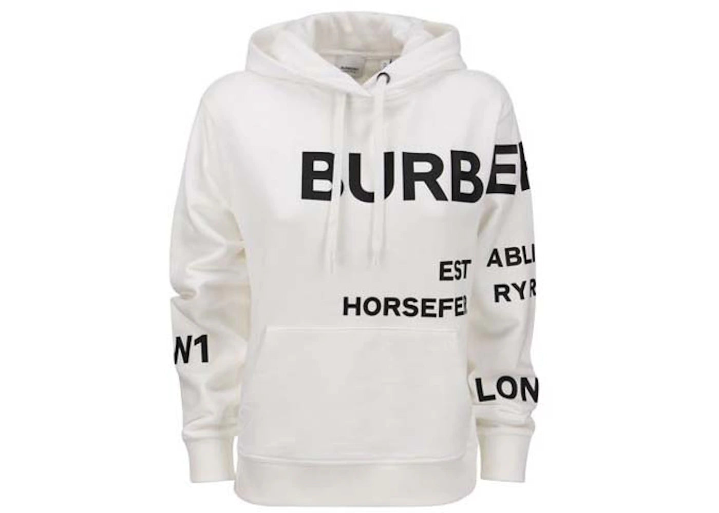 Burberry Horseferry Print Cotton Oversized Hoodie White