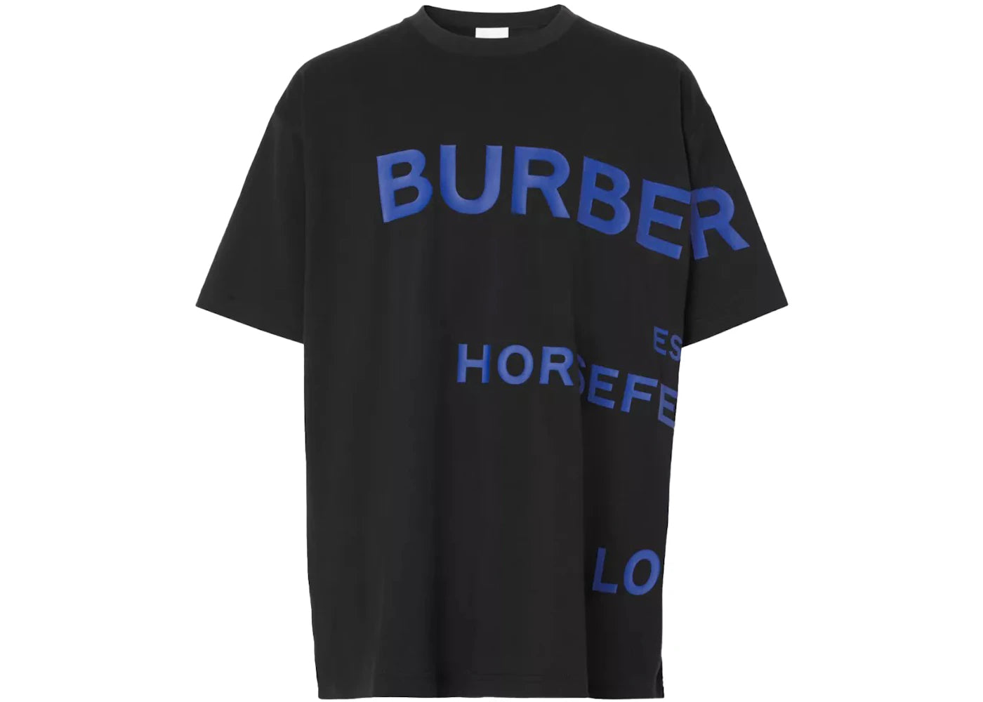 Burberry Horseferry Print Cotton Oversized T-shirt Black Blue