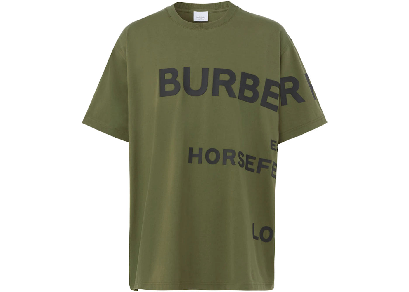 Burberry Horseferry Print Cotton Oversized T-shirt Olive/Black