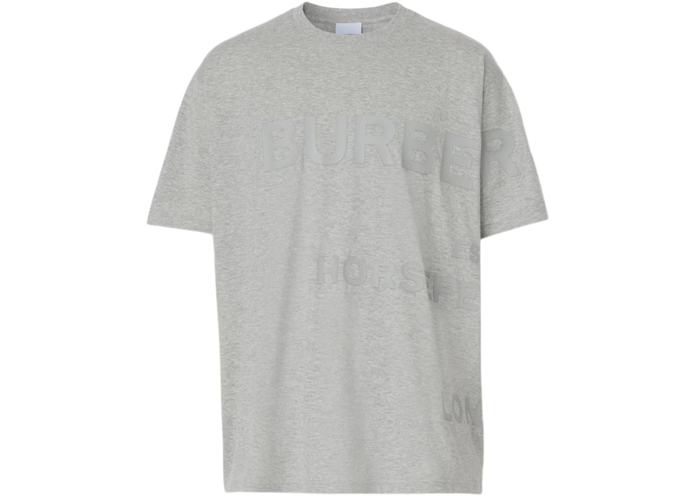 Burberry Horseferry Print Cotton Oversized T-shirt Pale Grey Melange