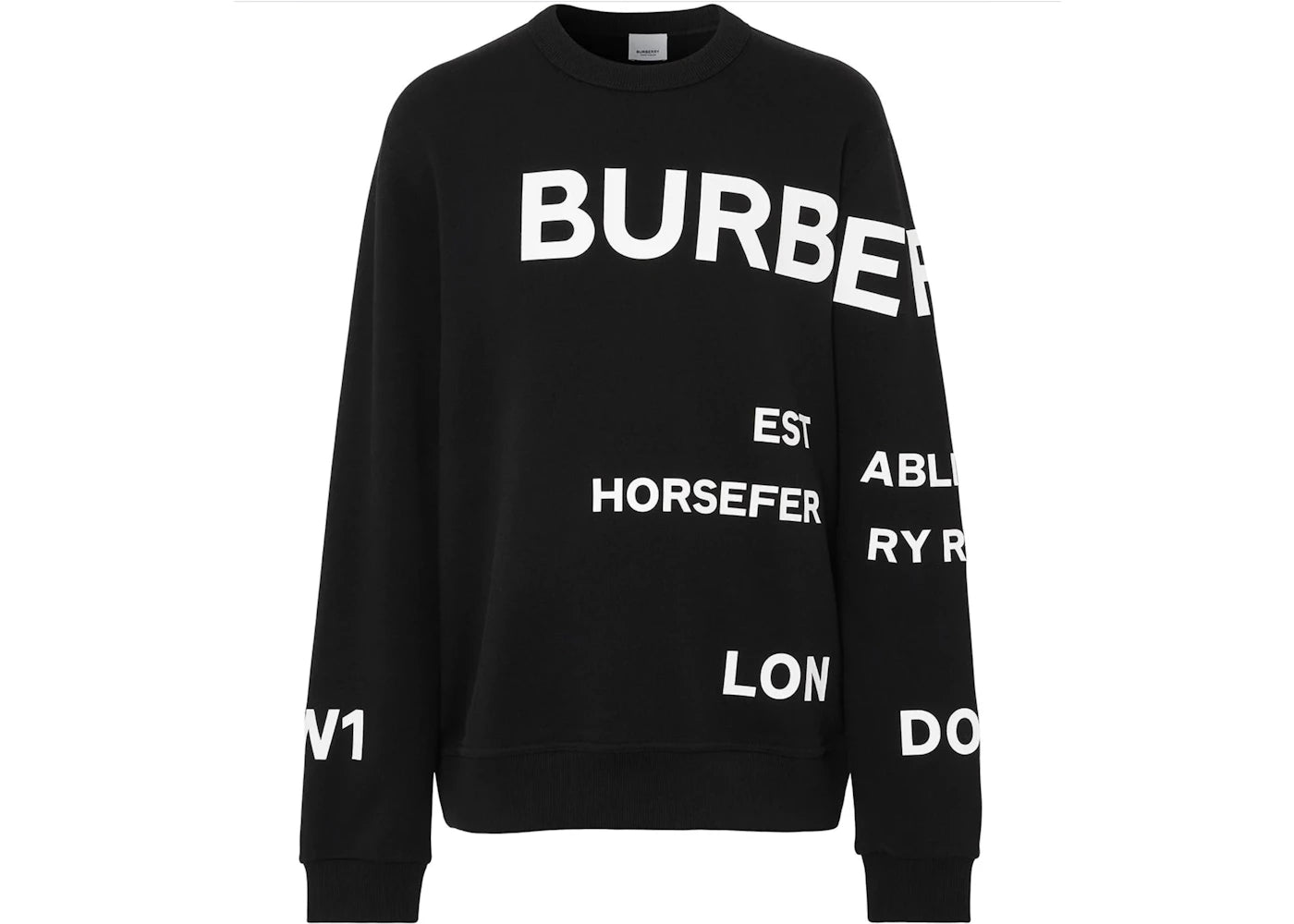 Burberry Horseferry-Print Cotton Sweatshirt Black/White