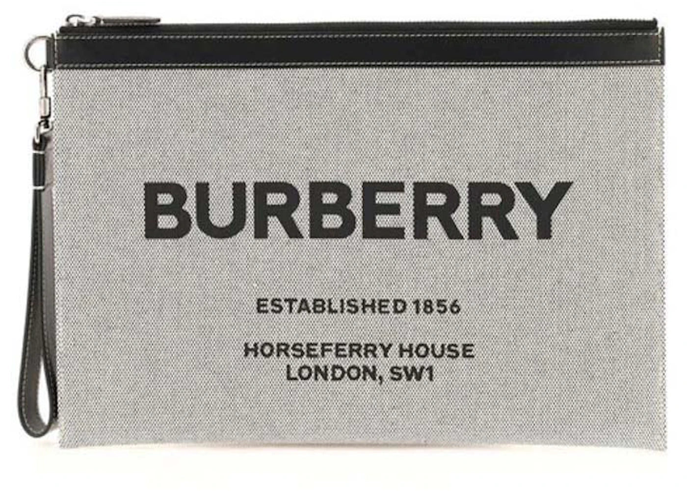 Burberry Horseferry Print Large Pouch Black/Grey