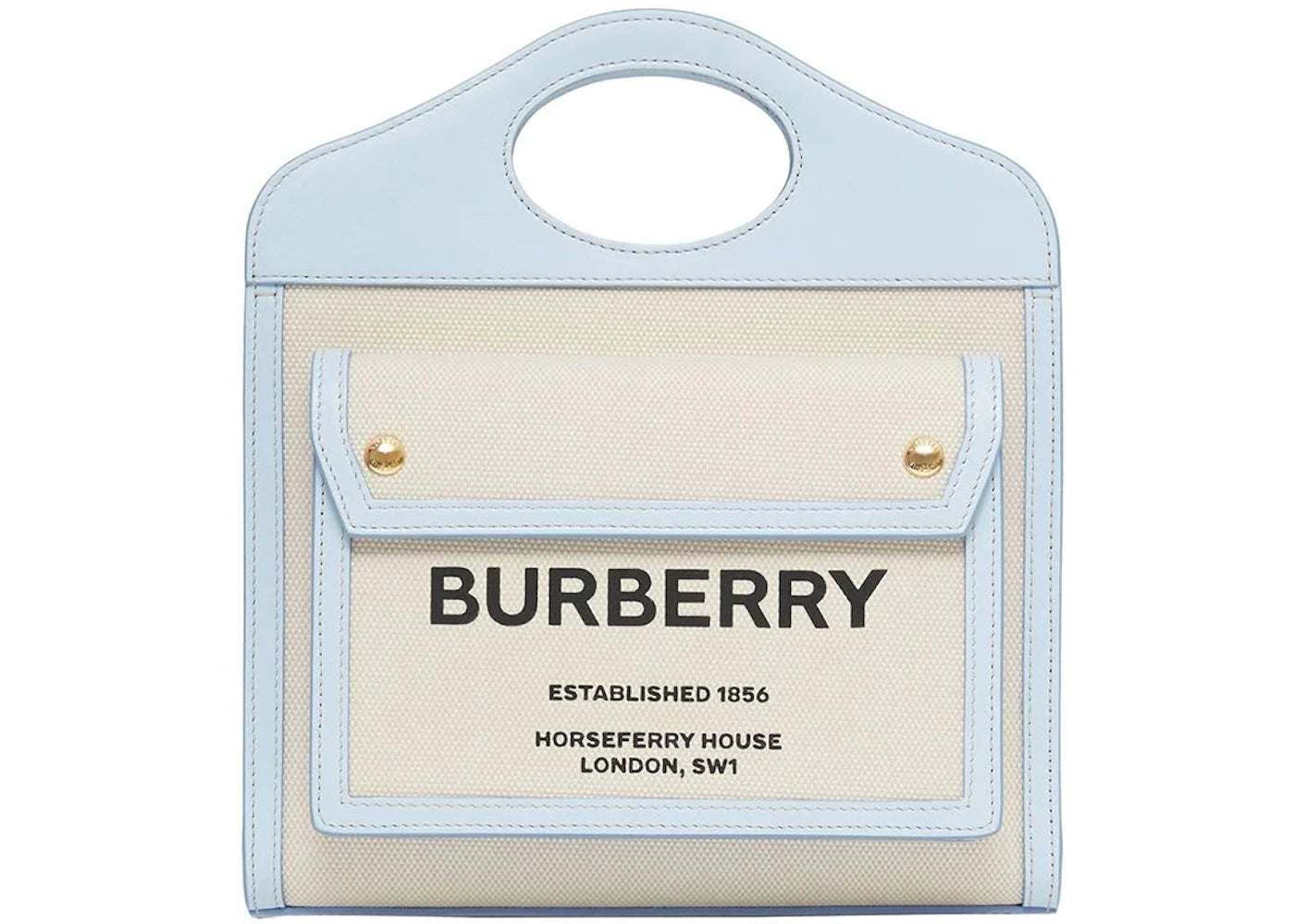 Burberry Horseferry Print Pocket Bag Mini White/Blue