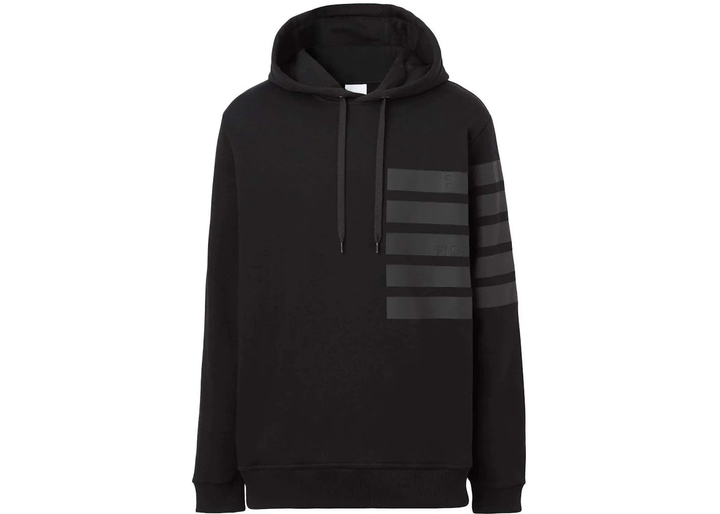 Burberry Horseferry Tape Print Hoodie Black