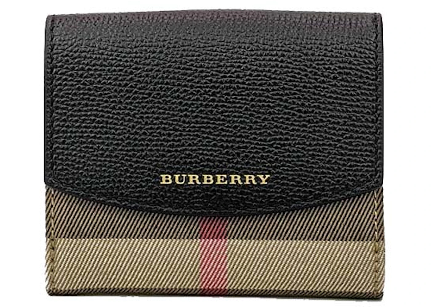 Burberry House Check Grainy Derby Luna Small Wallet Black / Beige