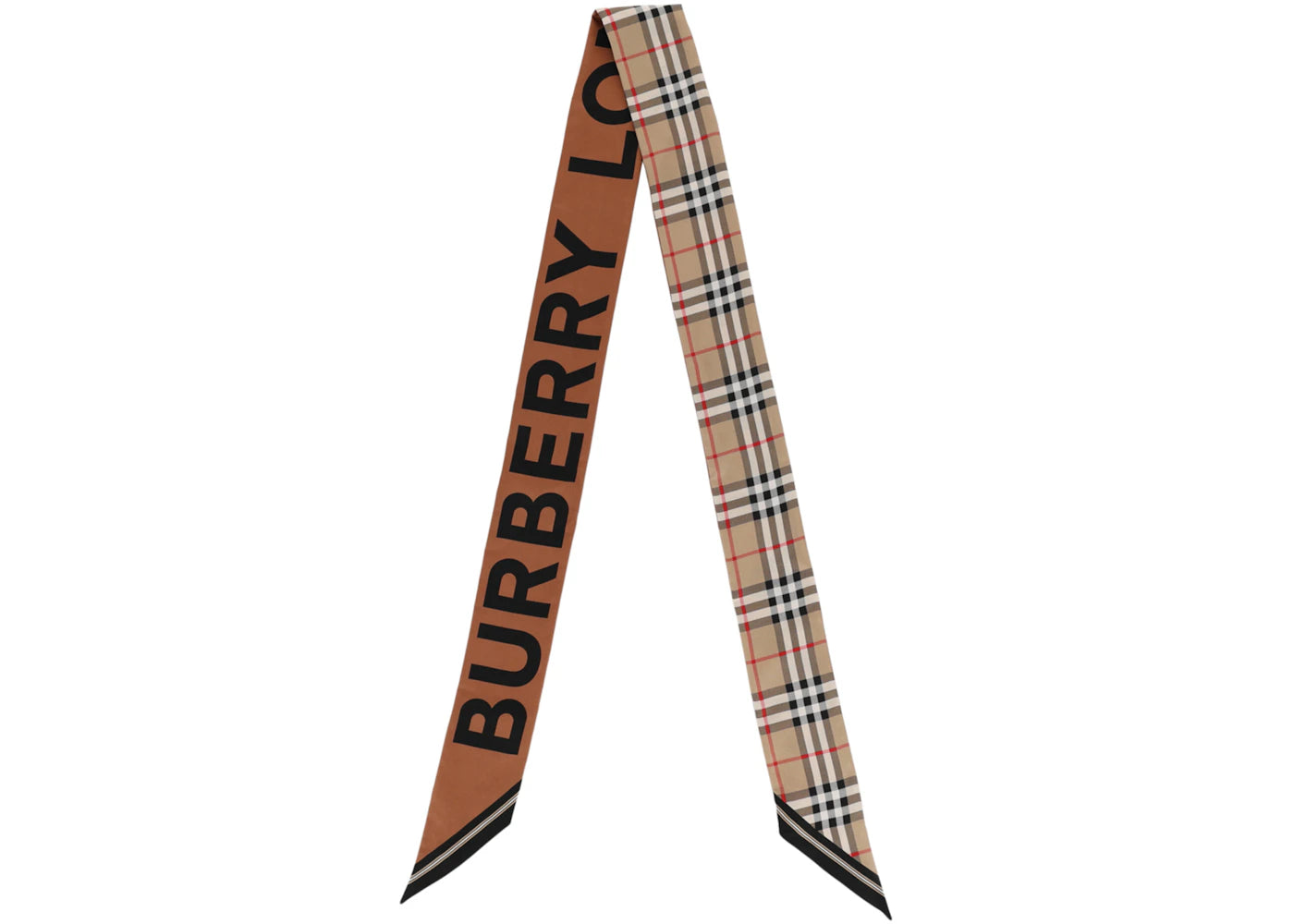 Burberry House Check Patterned Silk Scarf Beige