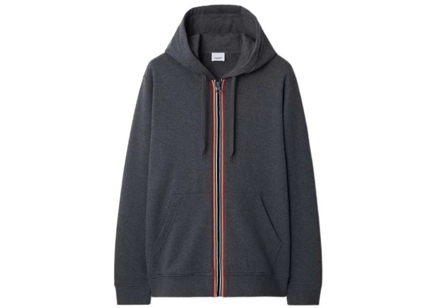 Burberry Hove Stripe Zip Hoodie Dark Grey Melange
